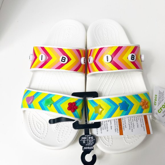 Limited Edition Crocs Women's  Classic Festival Vibes Sandals  White 7 - Picture 8 of 12